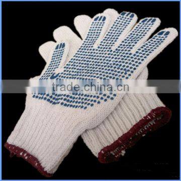 One Side cotton PVC Dotted Working Gloves