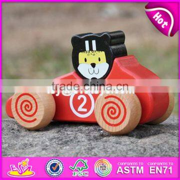 2017 New Design Kids Funny Animals Wooden Toy Cars W04A333 photo-2