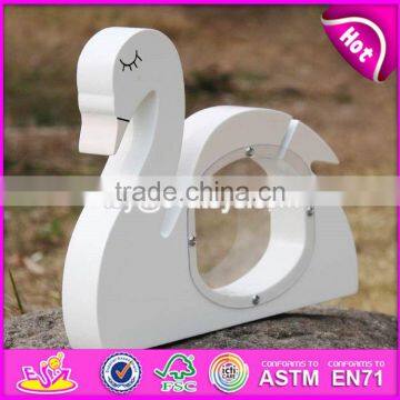 Новый дизайн. Милые деревянные детские копилки в форме белого лебедя W02A256 photo-4