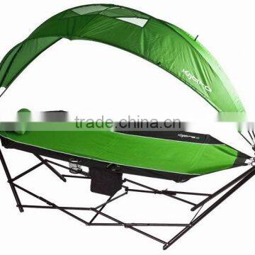 Outdoor Durable Portable Oxford Green Folding Hammock with Canopy