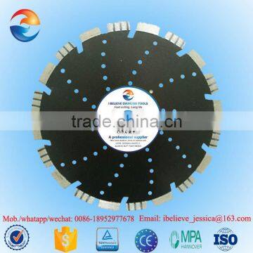 Diamond saw blade for concrete with silence plate