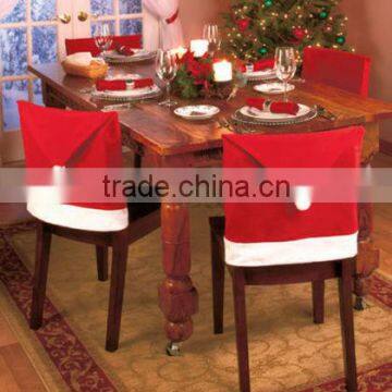 2016 new product cheap Christmas Santa Clause Red Hat Chair Back Cover Dinner Table Party Decor Gift