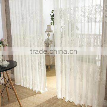 European Style Window Screening Sheer White Flocked Tulle Curtain for Bedroom Sitting Room photo-2