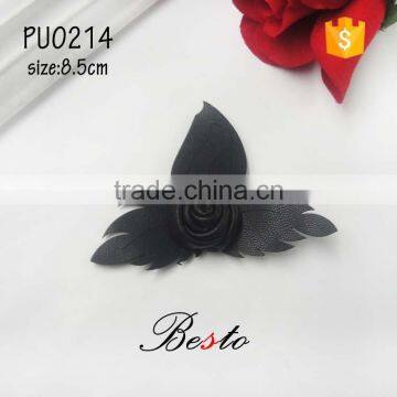 Factory promotion leather flower handbag parts appliques