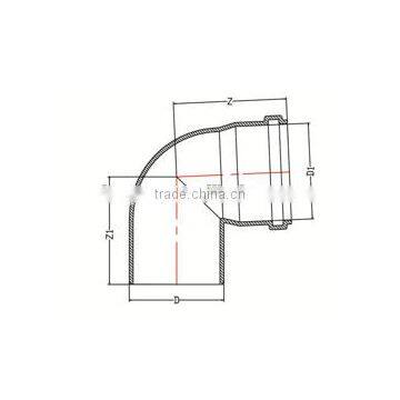 HIGH QUANLITY ELBOW WITH SOCKET HEAVY OF PVC GB STANDARD EXPANDING FITTINGS FOR DRAINAGE WITH GASKET photo-2