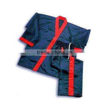 Kick Boxing Uniform Full contact uniform in satin. In medium weight satin, jacket Belt on trousers red strip . 8-cm elas