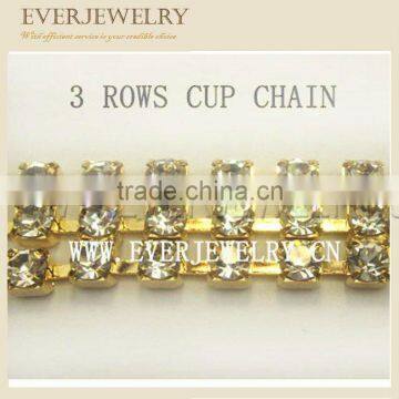 Crystal Rhinestone Cup Close Chain Necklace Trim Craft Silver 1row/2row/3row 1yd