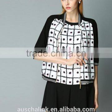 autumn outdoor fashion stylist dot print patched jacket wholesale