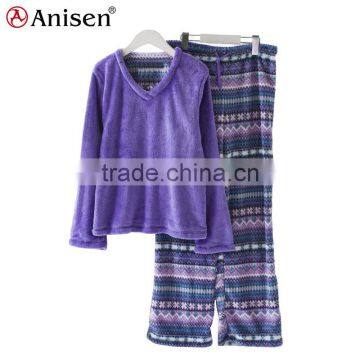 chinese supplier fleece shirts and pants sleepwear