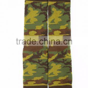 men camouflage design crew sport socks thick elite basketball socks