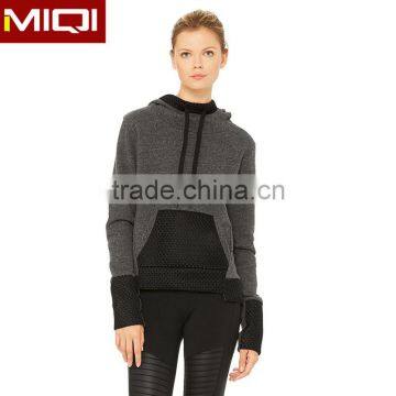 High Quality Eco-friendly Breathable Quick Dry sleeveless hoodie with low MOQ cropped top hoodie