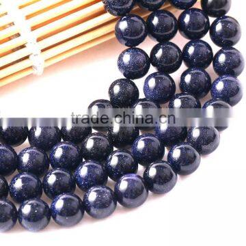 4-12 mm semi precious blue sand beads strand wholesale blue sand stone beads high grade stone beads for bracelets