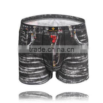 MGOO Hot Sale Mens Jeans Print Boxer Underwear Young Boy Boxer Fitting Sexy Male Boxer photo-4