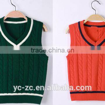 Boys Sleeveless Sweater Kids Plain Pullover photo-4