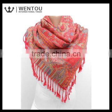 Oversized Soft Red Pashmina Scarf photo-2