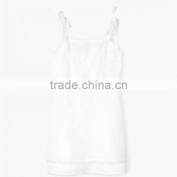 2017 Hot Style Women off Shoulder Sexy Short Square Neckline Bow Linen Dress photo-6