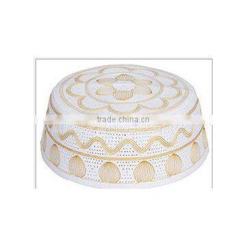 plain white arabic muslim hat for men