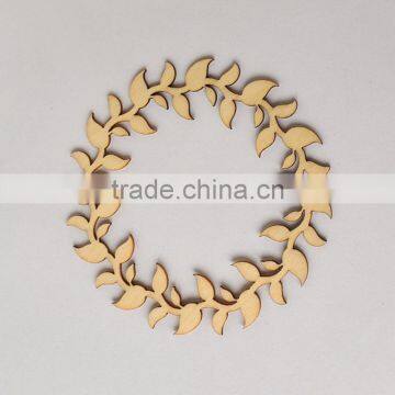New Flowers Wreath Wooden Wall Stickers Home Decor Embellishment Craft