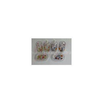 Clear Bathroom Set With Lotion Bottle , Toothbrush Holder , Soap Box