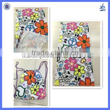 Printed beach towel bag in microfiber fabric