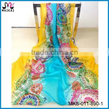 Summer fashion printing silk wholesale scarf hijab