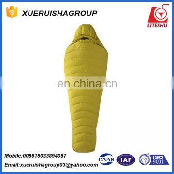 orange winter mummy shaped sleeping bag