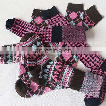 2016 Popular Houndstooth Slim Fit Boot Socks Custom Ladies Long Socks photo-3