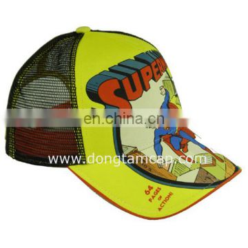 Printed Trucker caps cotton/ plastic mesh