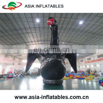 Advertising 8m High Inflatale Black Swan Model, Inflatable Swan Replica For Event