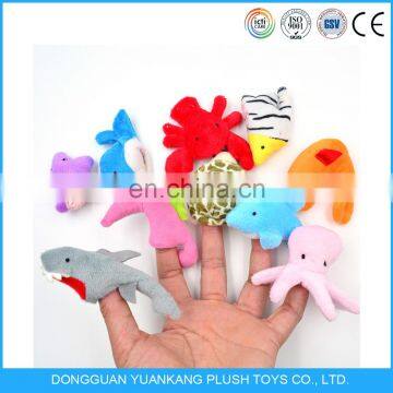 Baby story plush finger puppet set toys stuffed sea animal