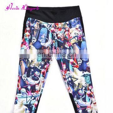 oem factory women printed brushed white label compression leggings