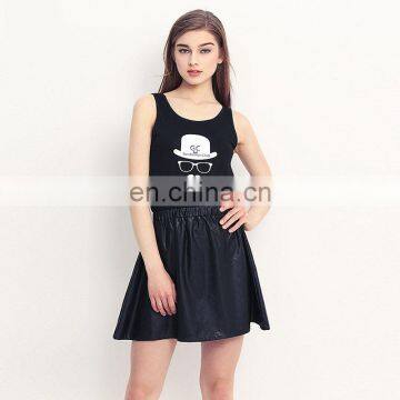 2017 sleeveless lady beautiful fashion skirts new style short skirts casual skirts