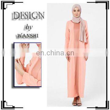 High quality muslim dress latest design round neckline long sleeve fashion jubah 2016