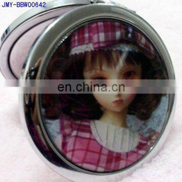 Cute Barbie Doll Fashion Promotional Matel Pocket Mirror