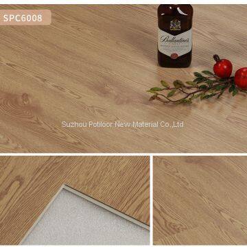 SPC floor plastic flooring sheet tiles slotted click lock 5.0mm thickness 0.15mm wear layer