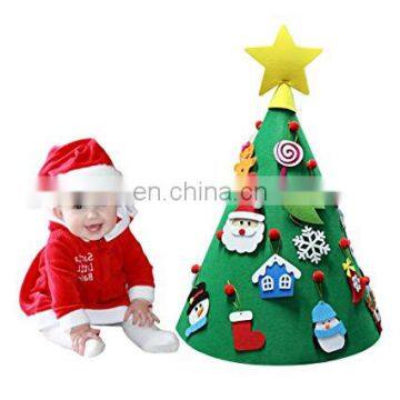 Felt christmas decoration 3D felt Christmas tree with ornaments