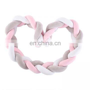 Amazon Best Seller Stock Fashion Nursery Cradle Decor Knot Triple Braids Baby Crib Bumper photo-2
