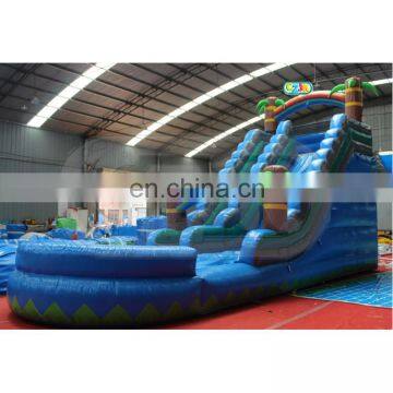 Blue Palm Tree Inflatable Water Slide