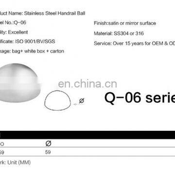 Top Quality Railing Fitting Semicircle Ball Joint Stainless Handrail With Grating Decorative Baluster Ball photo-7