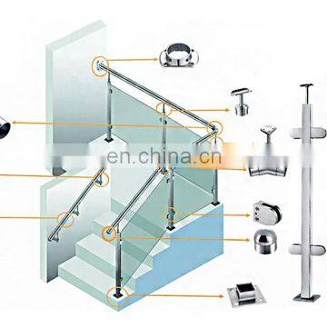 Outdoor Balcony Railing Design Stainless Steel Glass Railing Balustrade Handrail photo-4