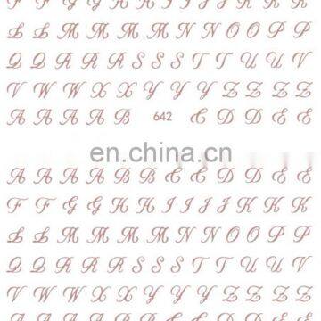 JOYFUL 634-643 Golden Rose Gold Letters Words Numbers 3d Laser Holographic Nail Sticker photo-5