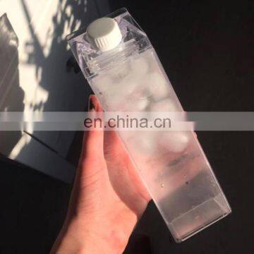 Reusable Custom Logo Transparent Clear Milk Carton Shaped Water Bottle Plastic photo-2