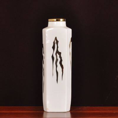 Nordic Modern Simple Creative Electroplate White Black Jingdezhen Ceramic Vase For Shopping Mall photo-4