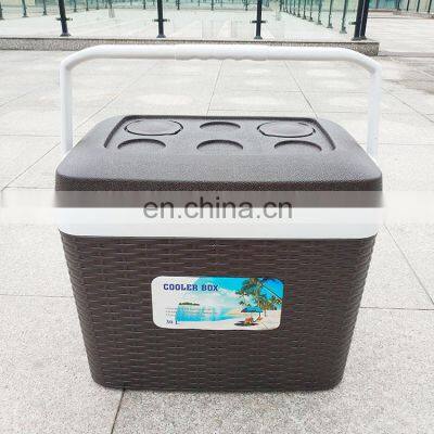 The New Product Surface Like Rattan Wave Effect Plastic Ice Cooler Box Outdoor Cooling Box Sets for Camping and Food Trasportio photo-4