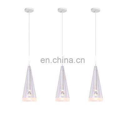 Nordic Simple Transparent Hanging Lamp New Rectangular Crystal Glass Decorative Chandelier Lamp