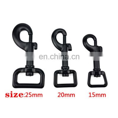 Hot selling factory black spray-paint  zinc alloy swivel snap hook for dog leash