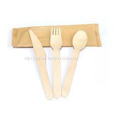 FSC certified 16cm wooden spoon wooden cutlery set eco friendly packaging biodegradable