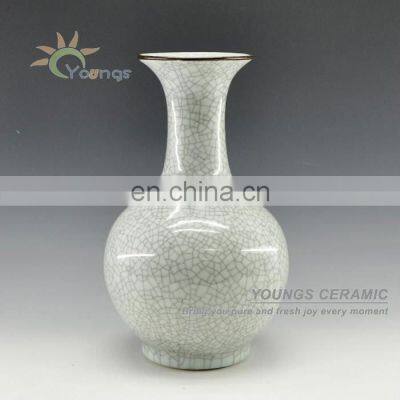 Handcrafted Single Color Ceramic Crackle Glaze Vase