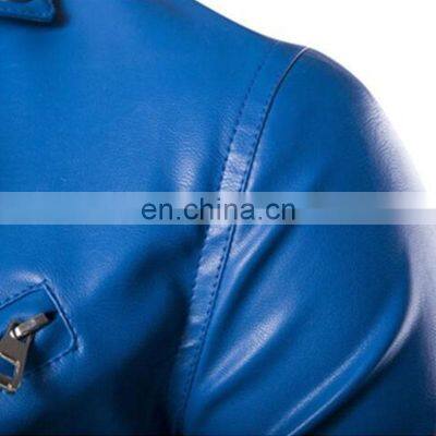 New Men Dropshipping High-grade Leather Jacket Long Sleeves Casual Top Fashion Leather Jacket Male Clothing photo-5