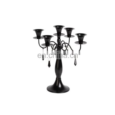 K&B black tall stand 5 arms candle holder european style metal table other candle holders